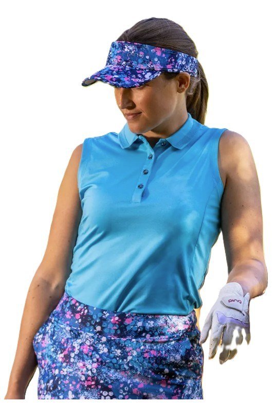 PING Solene Sleeveless dames polo, laguna