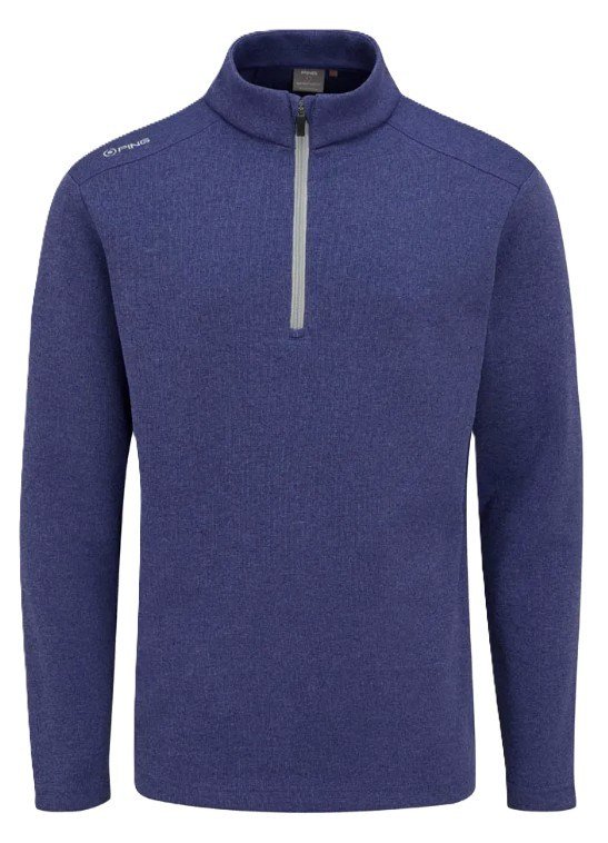 PING Ramsey half zip ribbed fleece heren pullover, twilight marl
