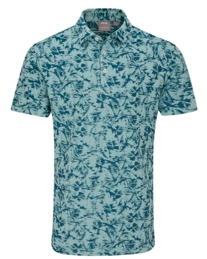 PING Diego heren polo, misty green multi