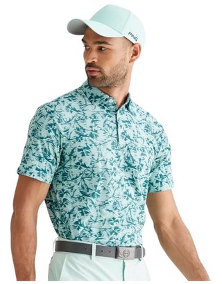 PING Diego heren polo, misty green multi