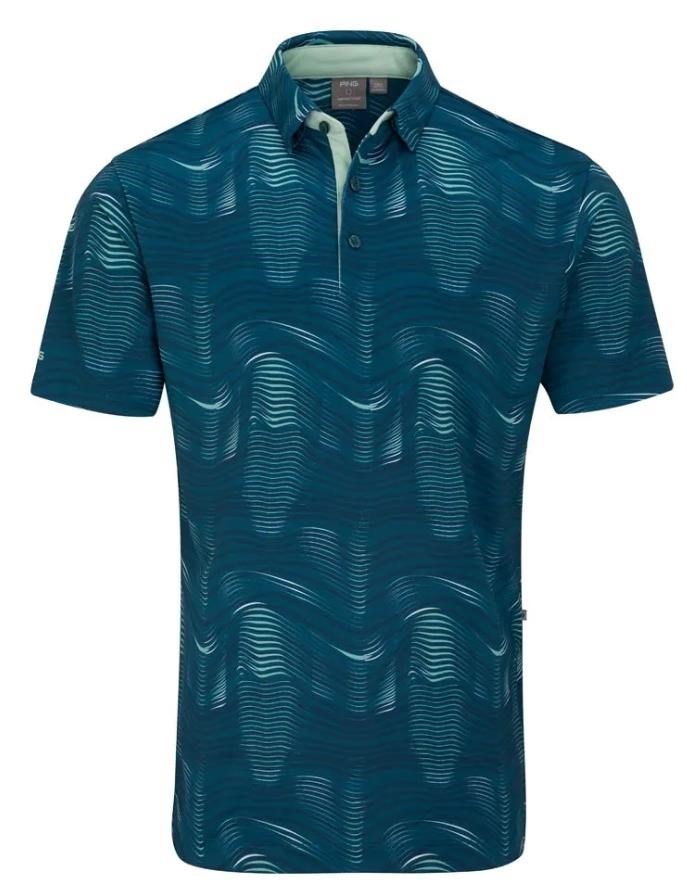 PING Optic Groove heren polo, forest multi