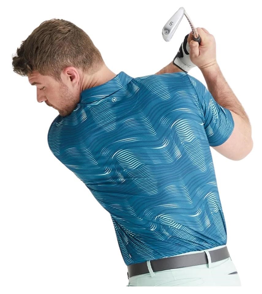 PING Optic Groove heren polo, forest multi
