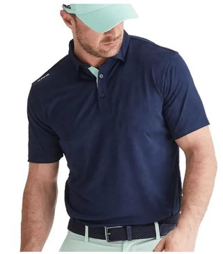 PING Kenan Textured heren polo, navy