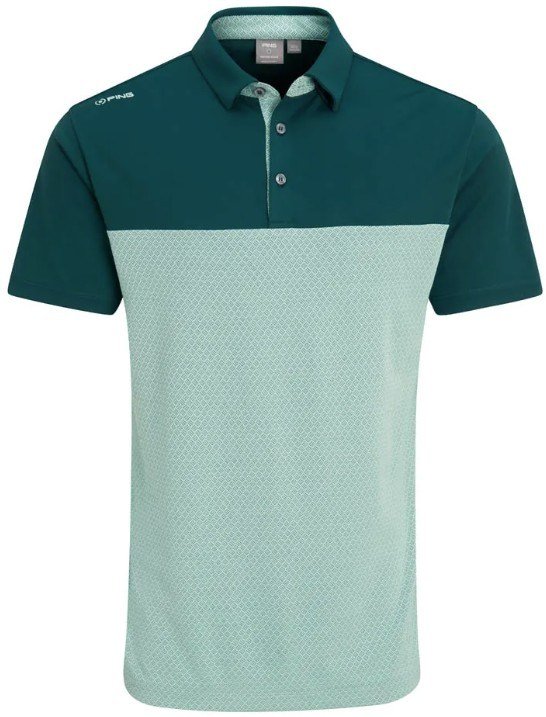 PING Hall heren polo, bosgroen/mistig groen