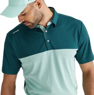 PING Hall heren polo, bosgroen/mistig groen