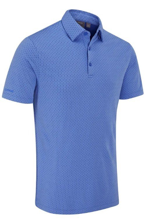 PING Hershel heren polo, cornflower blue multi