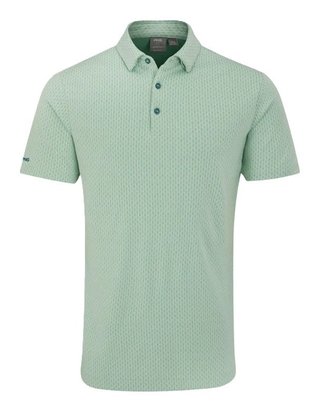 PING Hershel heren polo, misty green multi