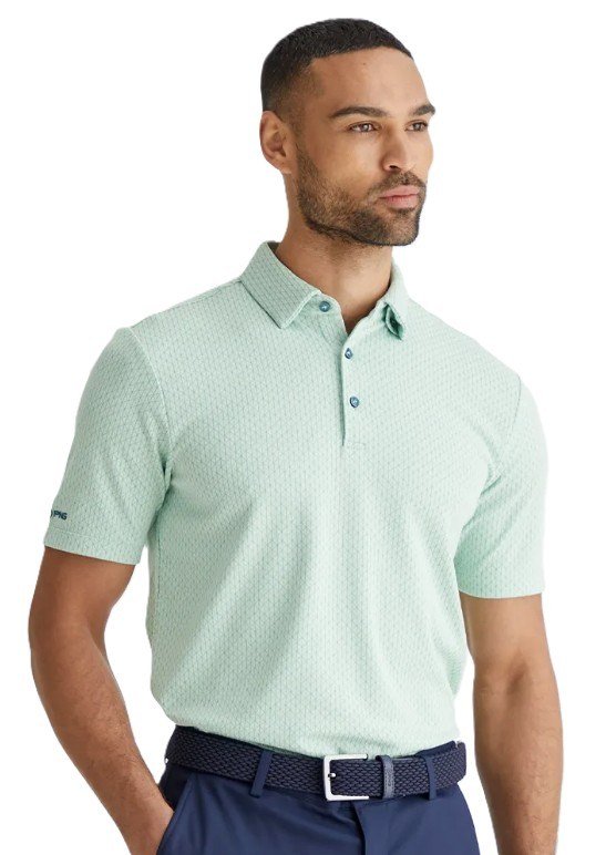 PING Hershel heren polo, misty green multi