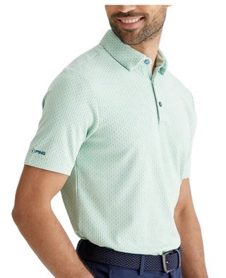 PING Hershel heren polo, misty green multi