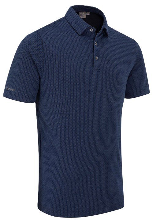 PING Hershel heren polo, oxford blue multi