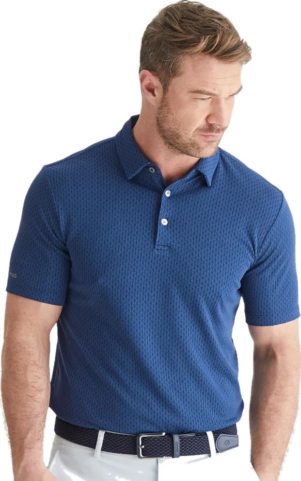 PING Hershel heren polo, oxford blue multi