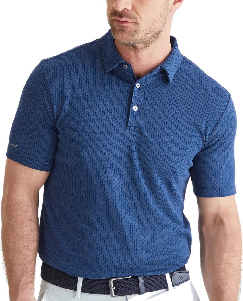 PING Hershel heren polo, oxford blue multi