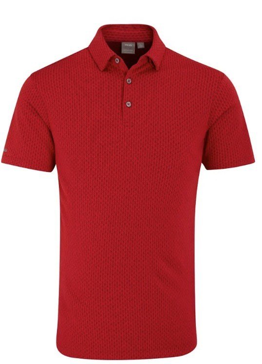 PING Hershel heren polo, rich red multi