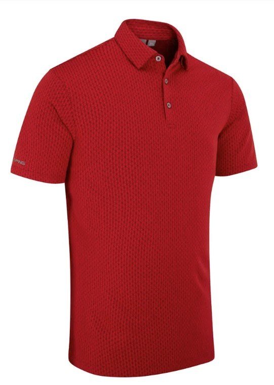 PING Hershel heren polo, rich red multi