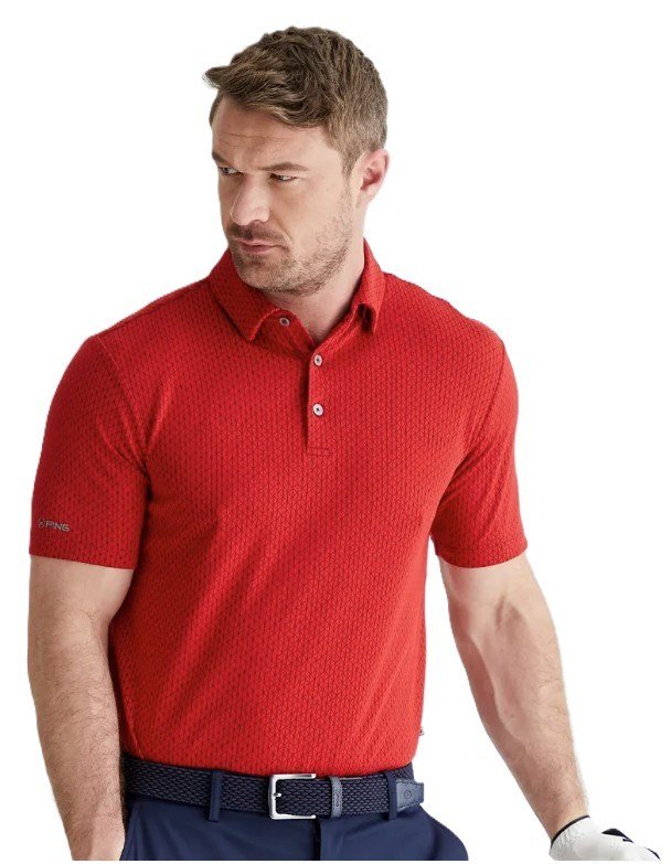 PING Hershel heren polo, rich red multi