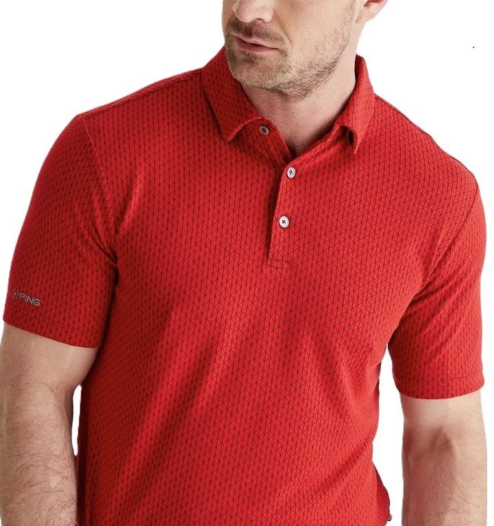 PING Hershel heren polo, rich red multi
