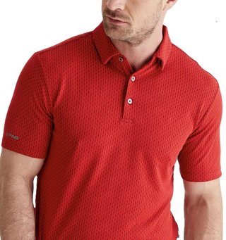 PING Hershel heren polo, rich red multi