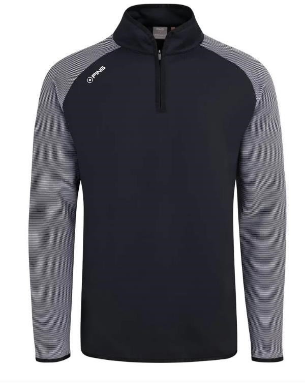 PING Strio Performance midlayer heren sweatshirt, zwart/wit