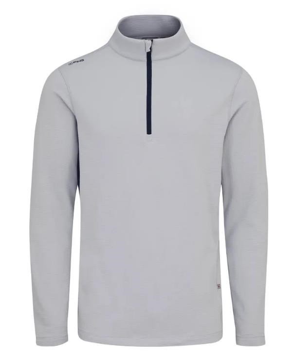 PING Rhodri Half Zip Fleece heren sweater, silver/navy