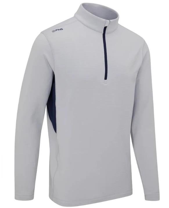PING Rhodri Half Zip Fleece heren sweater, silver/navy