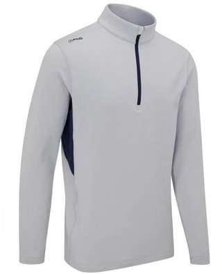 PING Rhodri Half Zip Fleece heren sweater, silver/navy