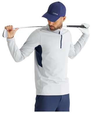 PING Rhodri Half Zip Fleece heren sweater, silver/navy