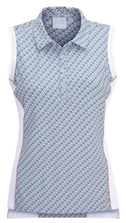 PING Colleen Sleeveless dames polo, neoteric/wit
