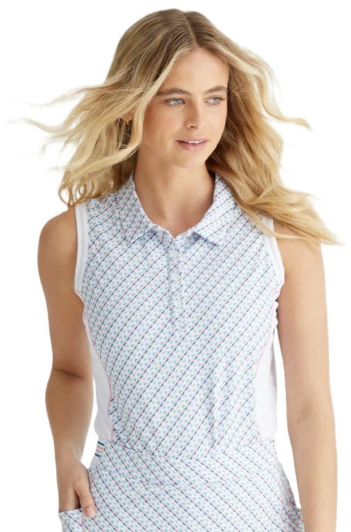PING Colleen Sleeveless dames polo, neoteric/wit