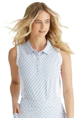 PING Colleen Sleeveless dames polo, neoteric/wit