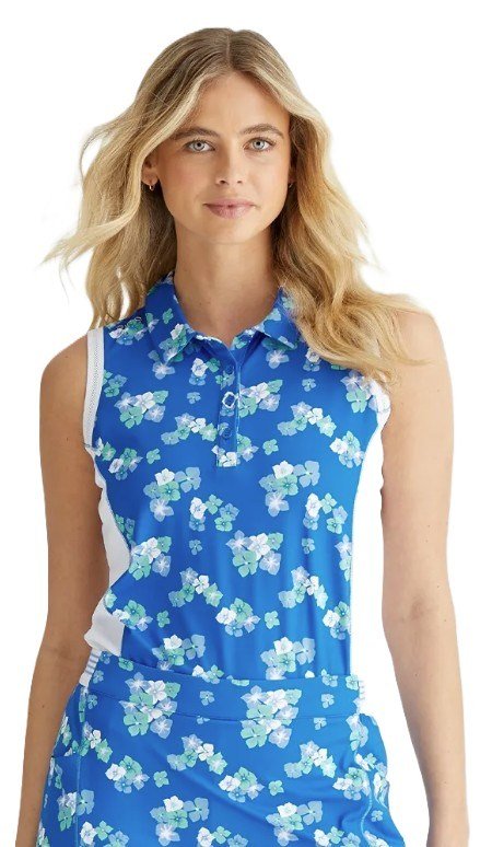 PING Colleen Sleeveless dames polo, viibrant bloom/wit