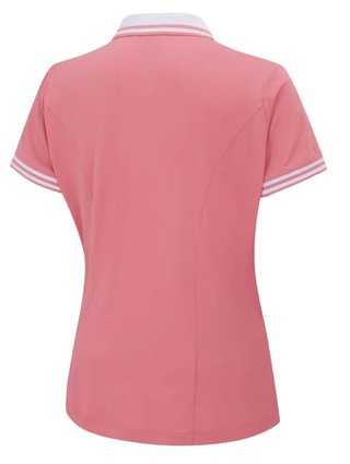 PING Ali short sleeve dames polo, sweet pea/white