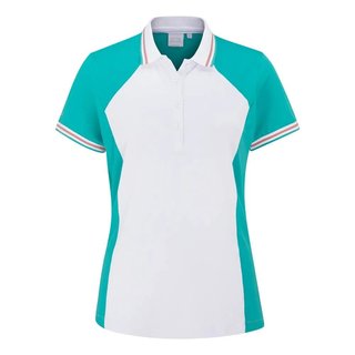 PING Ali dames polo korte mouw, helder aqua/wit