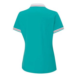 PING Ali dames polo korte mouw, helder aqua/wit