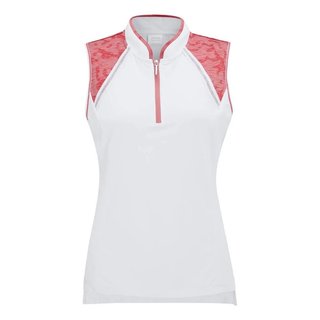 PING Nala Colour Block Sleeveless dames polo, white/sweat pea