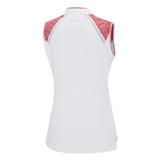 PING Nala Colour Block Sleeveless dames polo, white/sweat pea