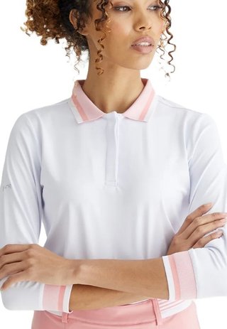 PING Lindsey dames polo, wit/sweet pea