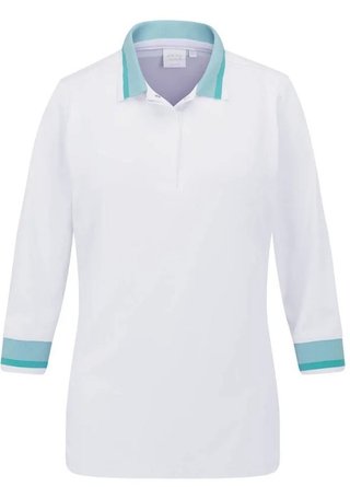 PING Lindsey dames polo, wit/helder aqua