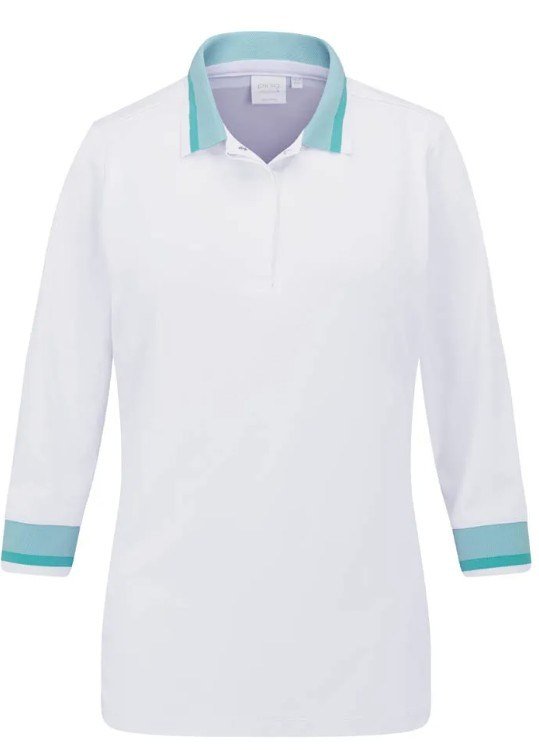 PING Lindsey dames polo, wit/helder aqua