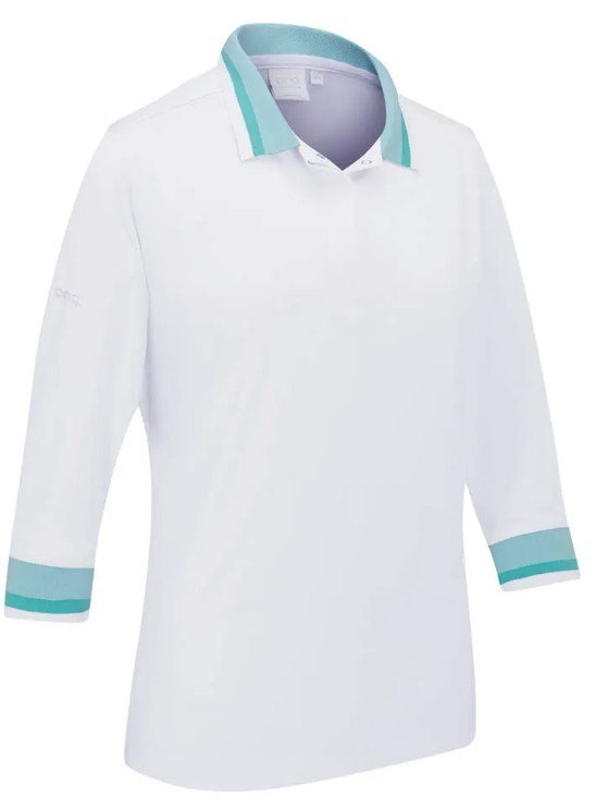 PING Lindsey dames polo, wit/helder aqua