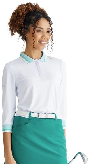 PING Lindsey dames polo, wit/helder aqua