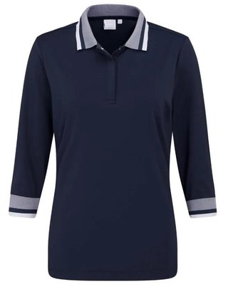 PING Lindsey dames polo, navy/wit