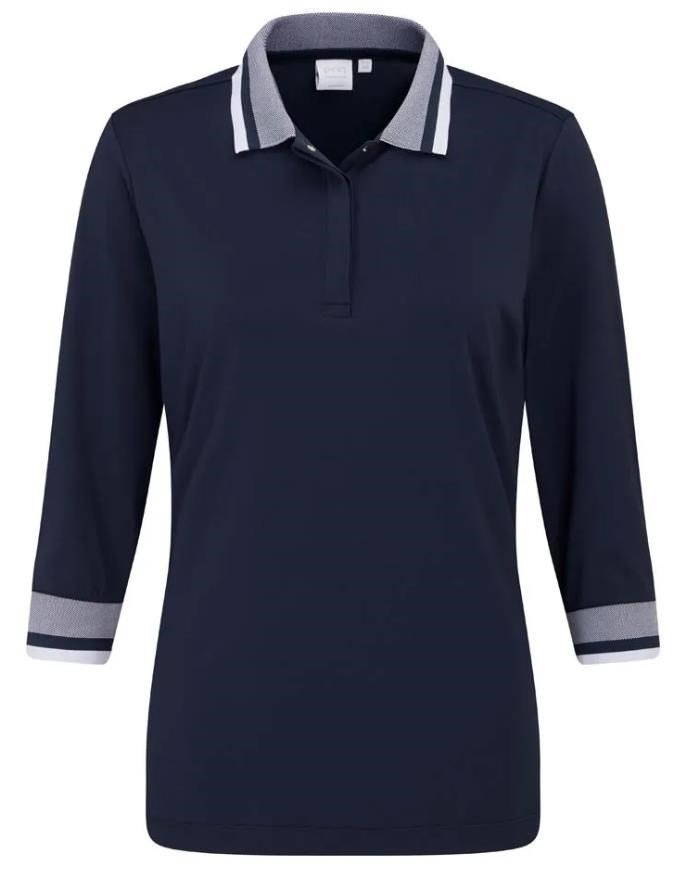 PING Lindsey dames polo, navy/wit