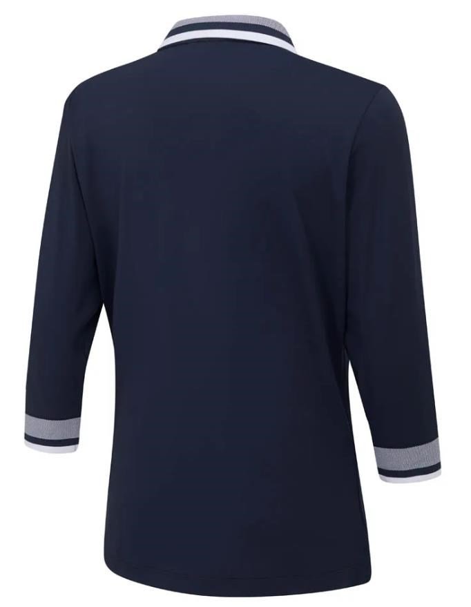 PING Lindsey dames polo, navy/wit