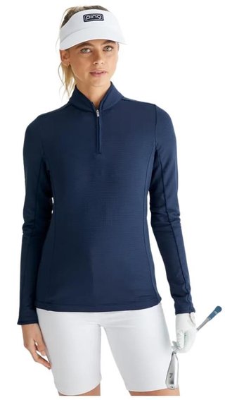 PING Abigale Performance Fleece dames sweatshirt, navy