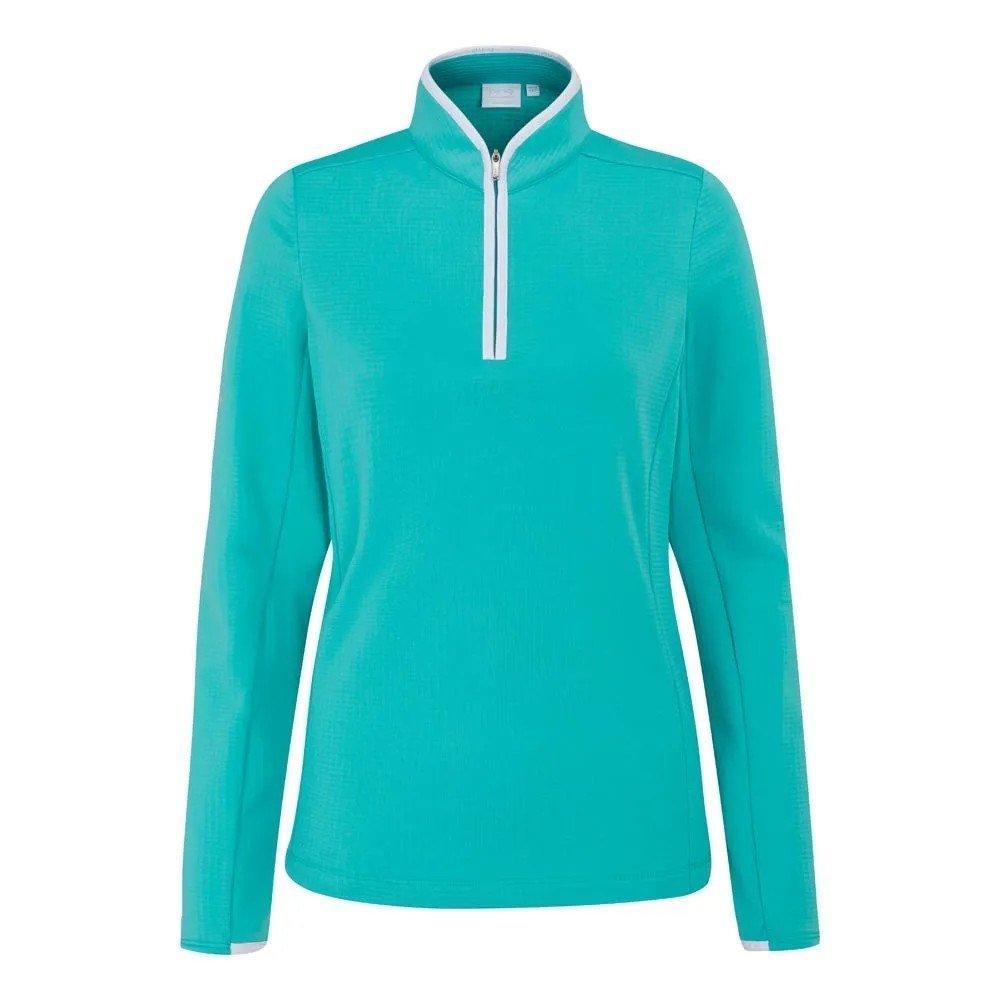 PING Abigale Fleece dames sweater, helder aqua
