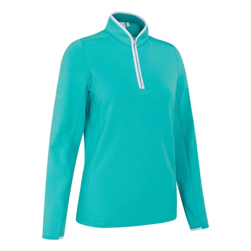 PING Abigale Fleece dames sweater, helder aqua