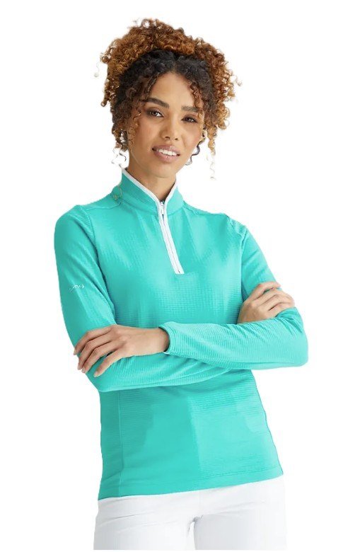 PING Abigale Fleece dames sweater, helder aqua