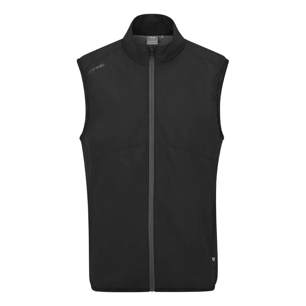 PING Ashbourne heren fleecevest, zwart/asphalt