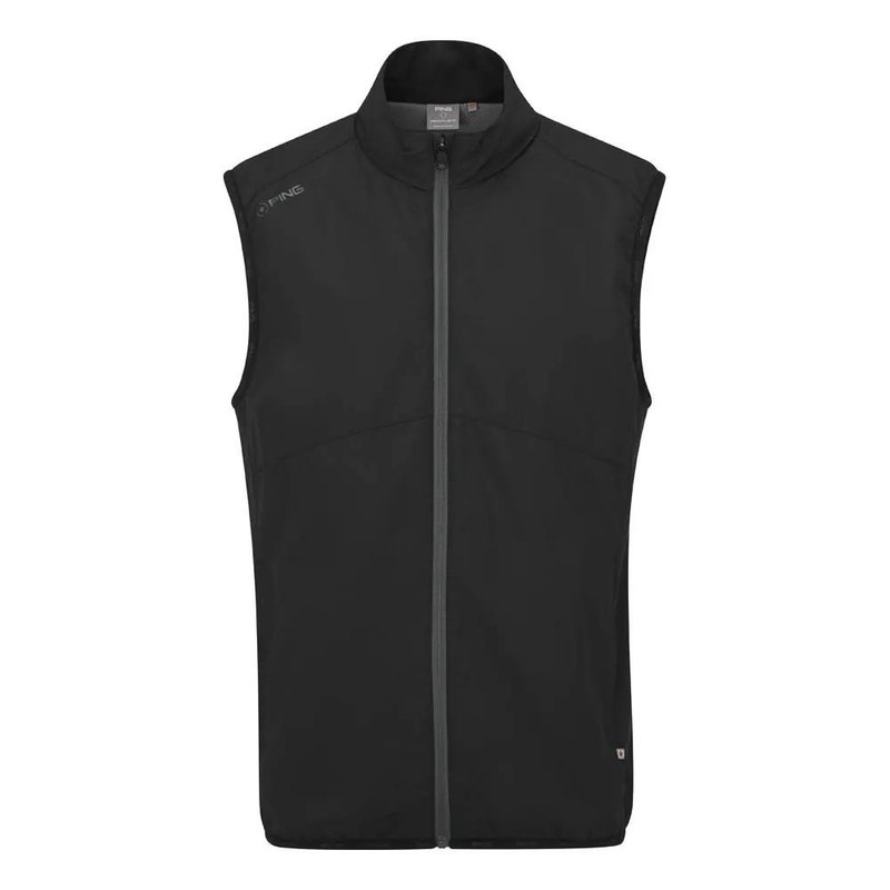 PING Ashbourne heren fleecevest, zwart/asphalt