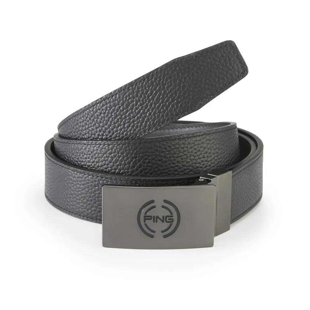 PING Stamp Reversible heren riem, zwart/asfalt